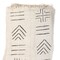 The Bead Chest White Bogolan Mali Mud Cloth - Handmade African Textile from West Africa - 40x64 Inches - Ideal for Home Decor, Boho Throw Blanket, Upholstery, or Crafts